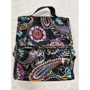 Vera Bradley Lunch Snack‎ Bag Insulated Wipe Clean Poly Outer Paisley Floral EUC